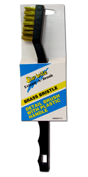 Detail Brush With Plastic Handle & Brass Bristles