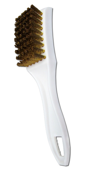 Small Plastic Utility Brush With Brass Bristles