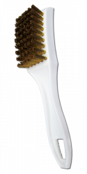 Small Plastic Utility Brush With Brass Bristles