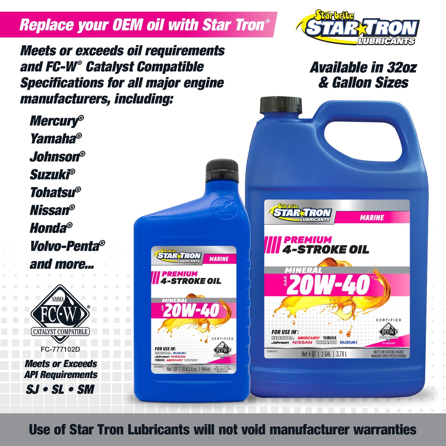 Star Tron Lubricants 20W - 40 Mineral 4 - Stroke Oil - Star brite Distributing, LLC