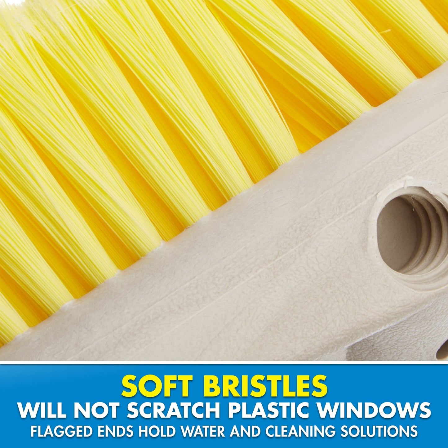 8" Soft Bristle Wash Brush - Extend - A - Brush Compatible - Yellow - Star brite Distributing, LLC