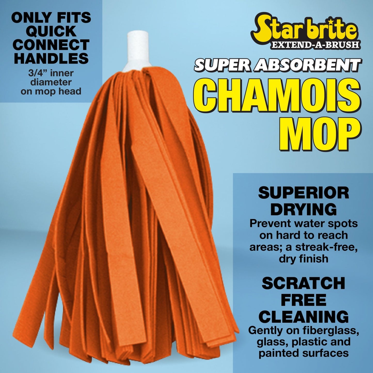 Super Absorbent Chamois Mop - Fits Extend - A - Brush Pcs - Star brite Distributing, LLC