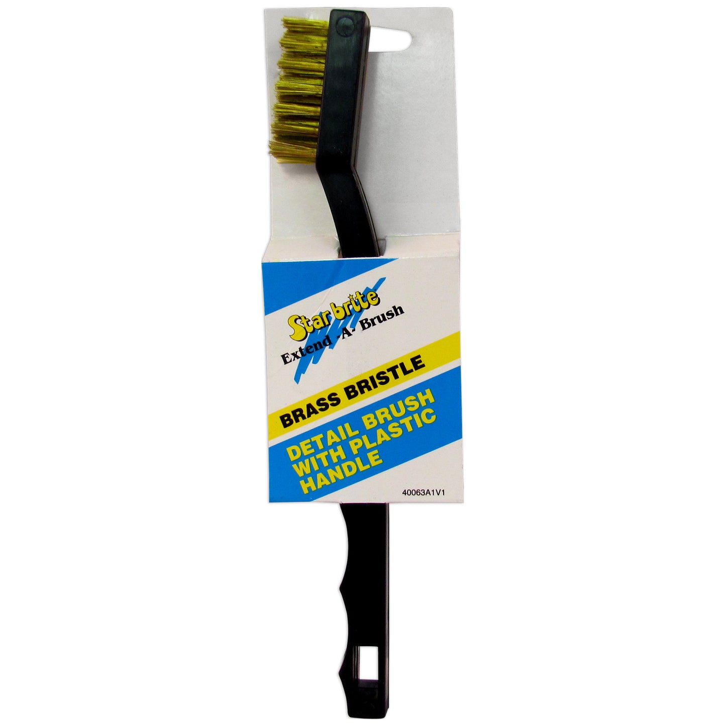 Brass Bristle Detail Brush - Plastic Handle - Star brite Distributing, LLC