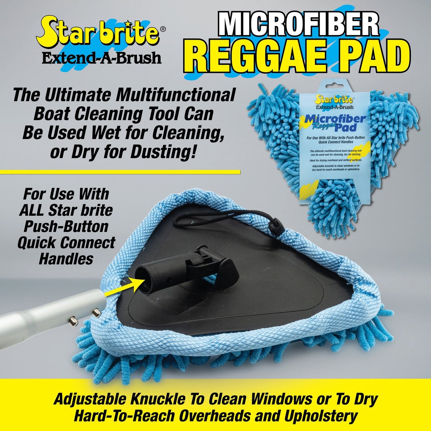Reggae Wet/Dry Pad, Super Absorbent Microfiber for Cleaning - Star brite Distributing, LLC