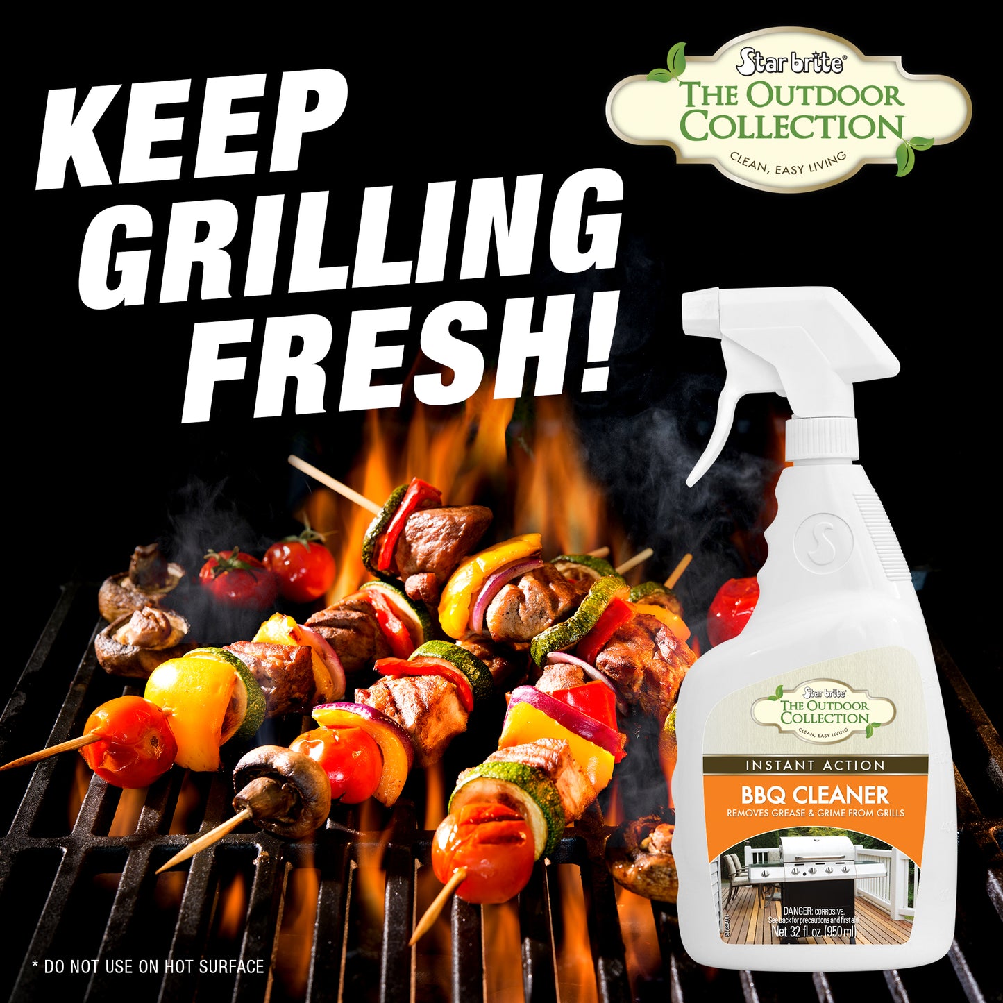 BBQ & Grill Cleaner, Stainless, Cast Iron, Porcelain