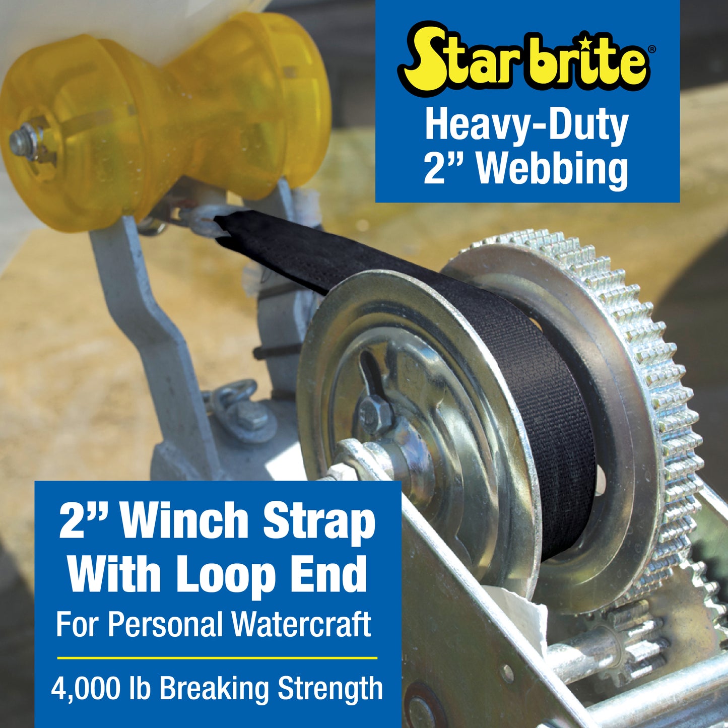 15' Heavy-Duty Winch Strap with Forged Hook, 4,000 lb Capacity