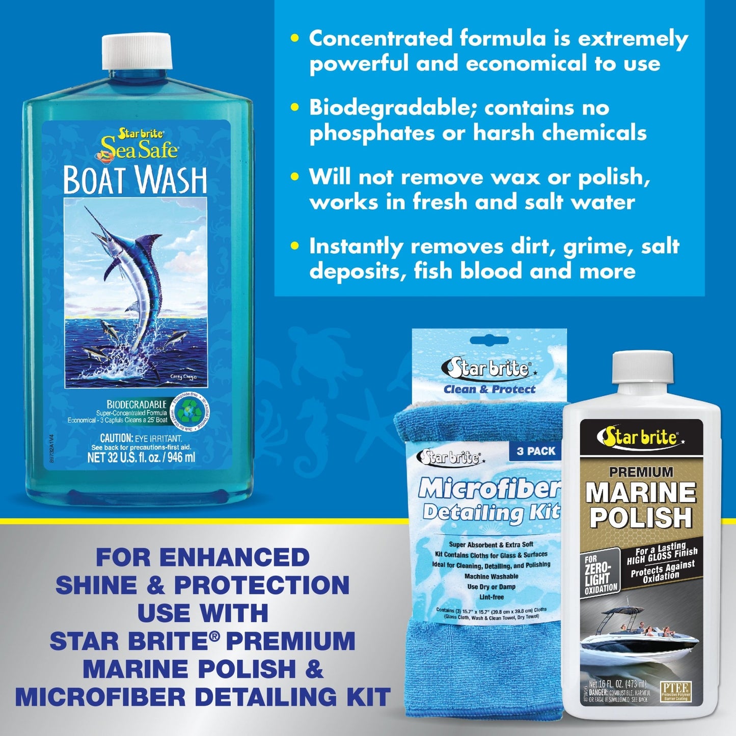 Sea Safe Boat Wash – Biodegradable, All - Surface Cleaner - Star brite Distributing, LLC