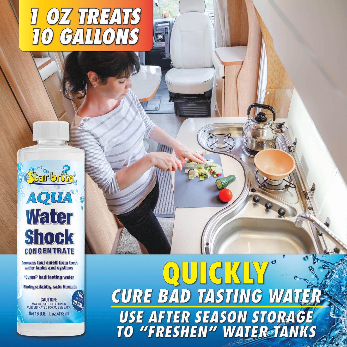 Aqua Water Shock - Instant Odor & Bad Taste Remover - Star brite Distributing, LLC