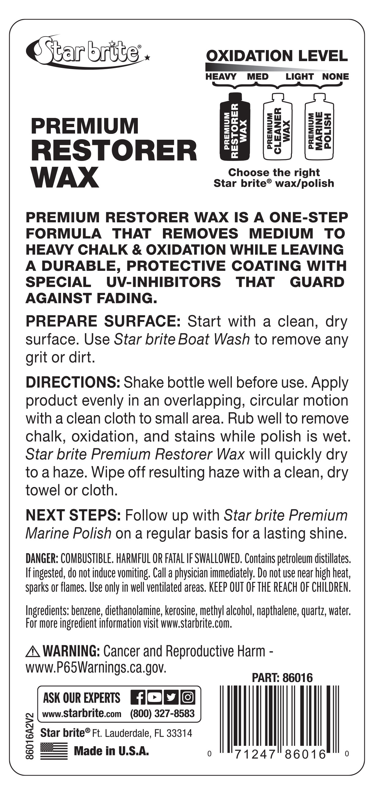 Star Brite 089632P 32 oz. Premium Cleaner Wax with PTEF