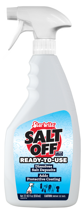 STAR BRITE Salt Off - Removes Salt Deposits and Leaves a Protective PTEF  Coating - Also Ideal to Flush Outboard and Inboard Engines With Mixer  Applicator 1 Gallon Concentrate