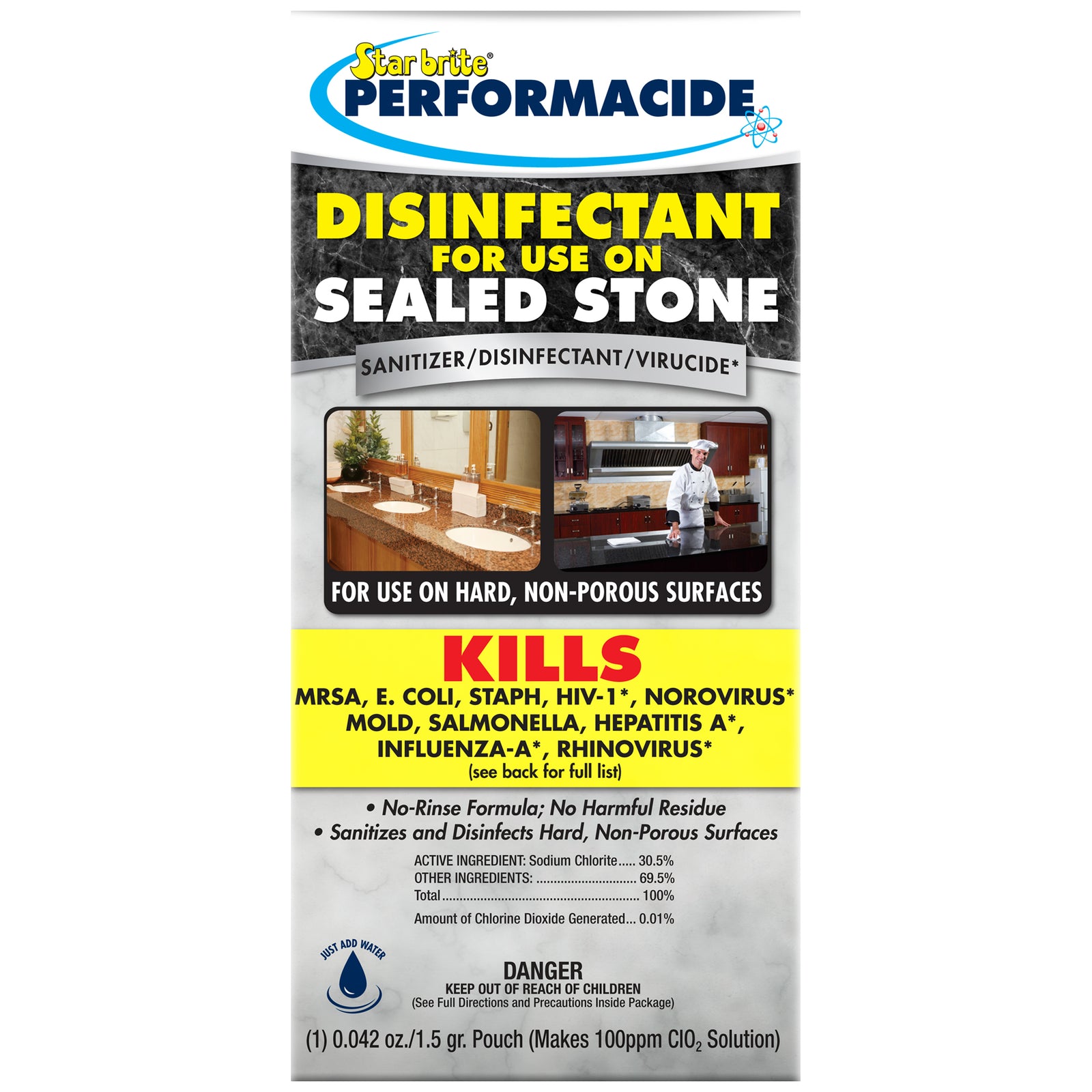 Performacide - Disinfectant for Use on Sealed Stone - Star brite Distributing, LLC