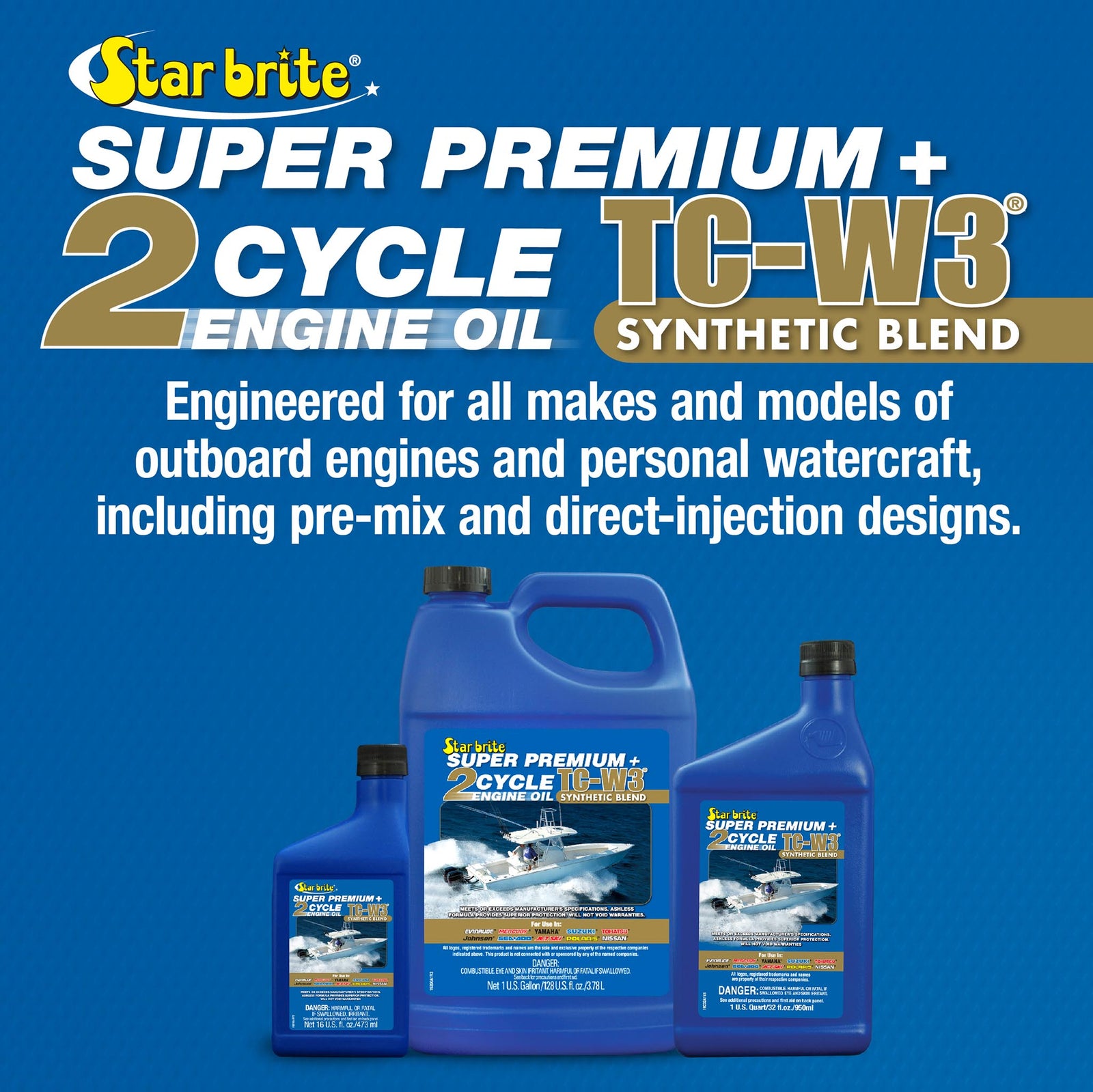 2-Stroke Premium Marine Oil Synthetic Blend TC-W3