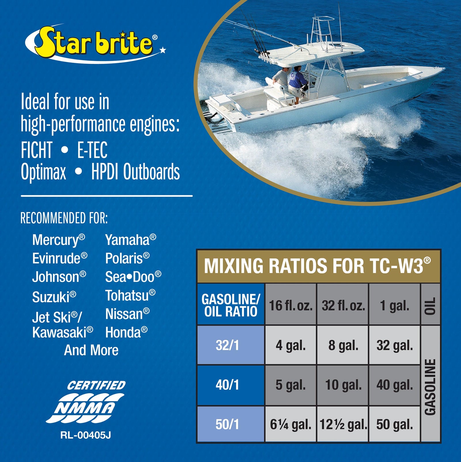 2-Stroke Premium Marine Oil Synthetic Blend TC-W3