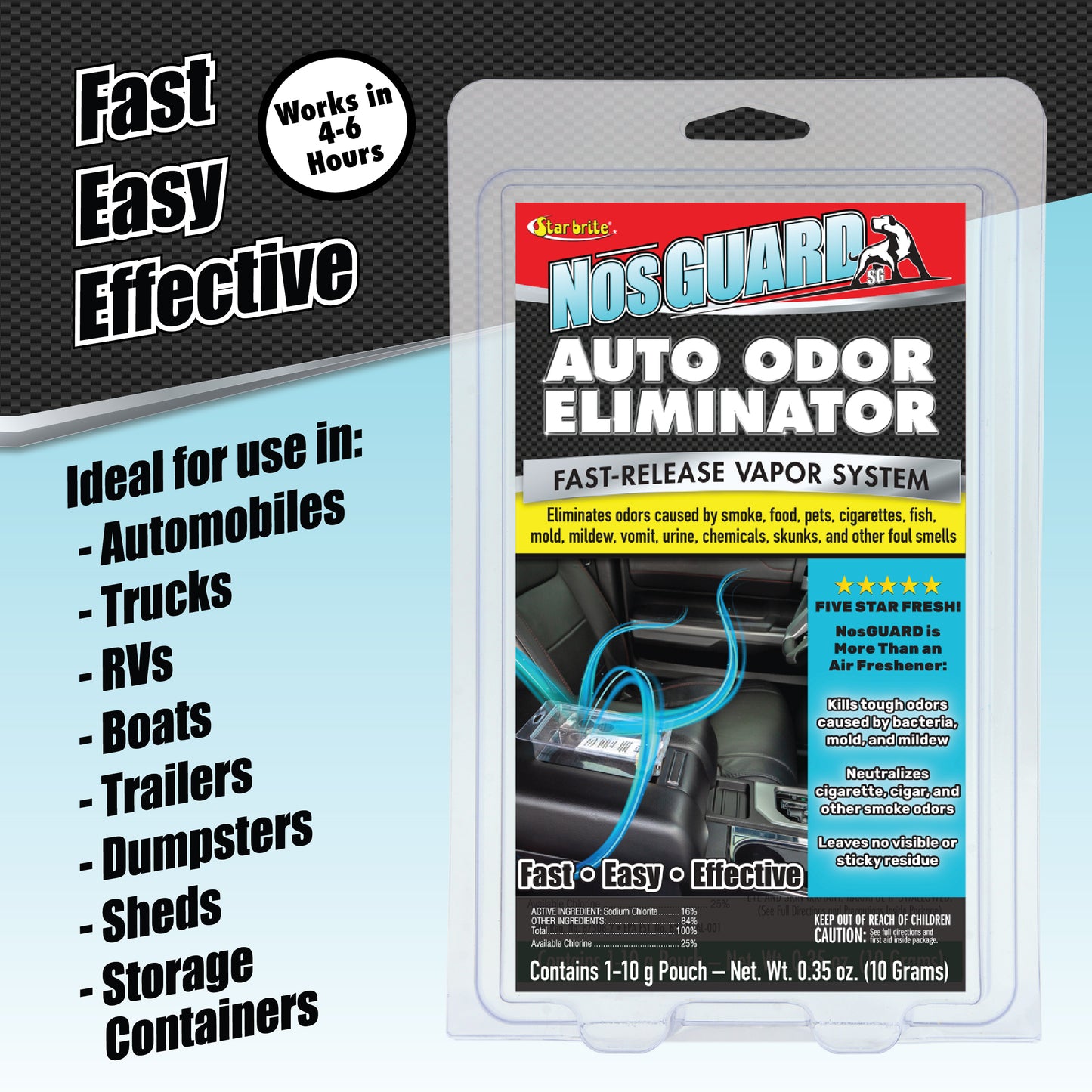 NosGUARD Auto Odor Eliminator - Quick-Action Vapor System