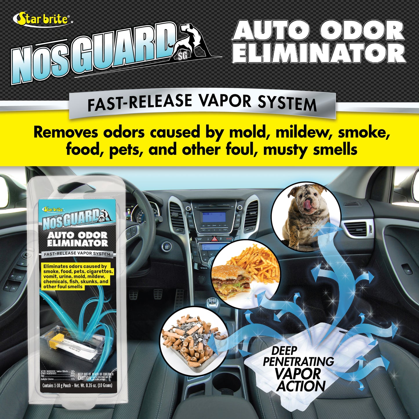 NosGUARD Auto Odor Eliminator - Quick-Action Vapor System