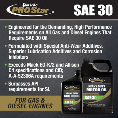 Pro Star Super Premium Heavy Duty Motor Oil SAE 30