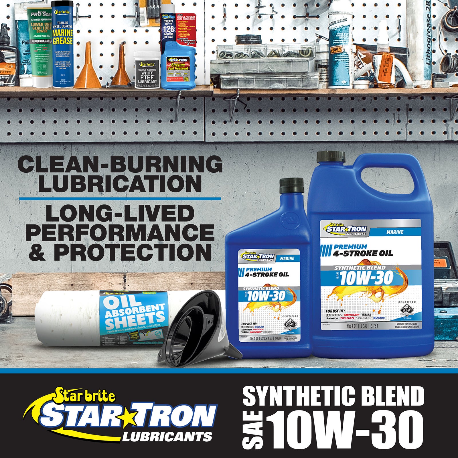 4-Stroke Premium Marine Oil Synthetic Blend SAE 10W-30