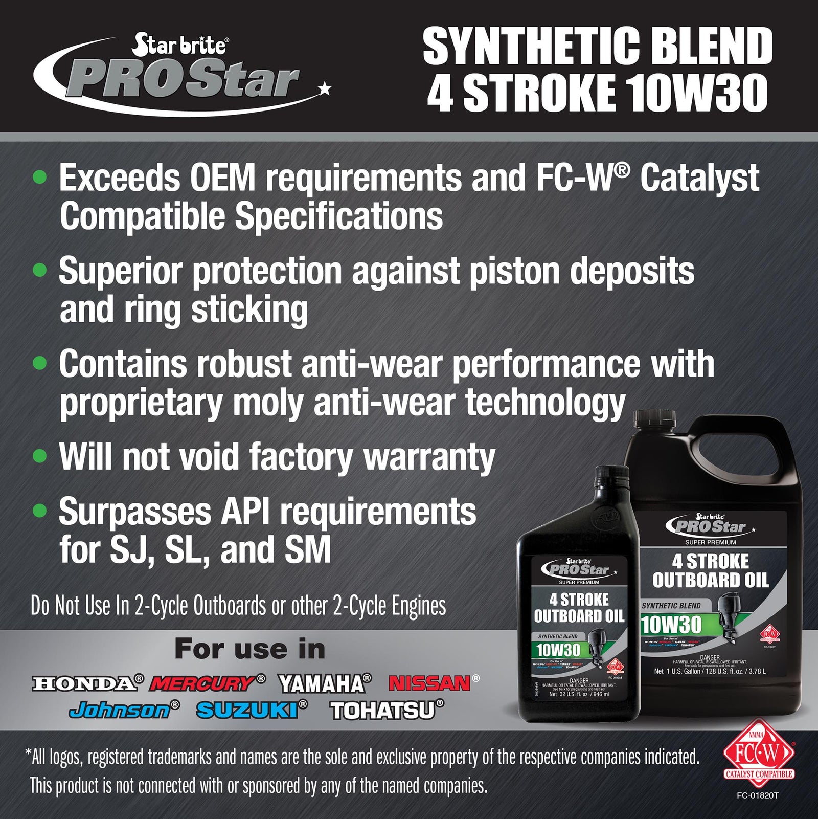4-Stroke Premium Marine Oil Synthetic Blend SAE 10W-30