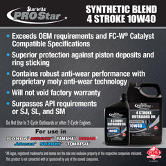 4-Stroke Premium Marine Oil Synthetic Blend SAE 10W-40