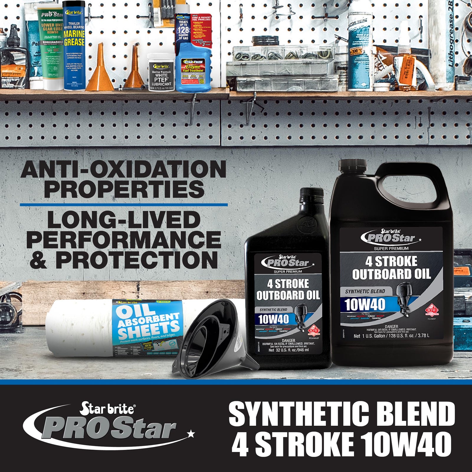 4-Stroke Premium Marine Oil Synthetic Blend SAE 10W-40