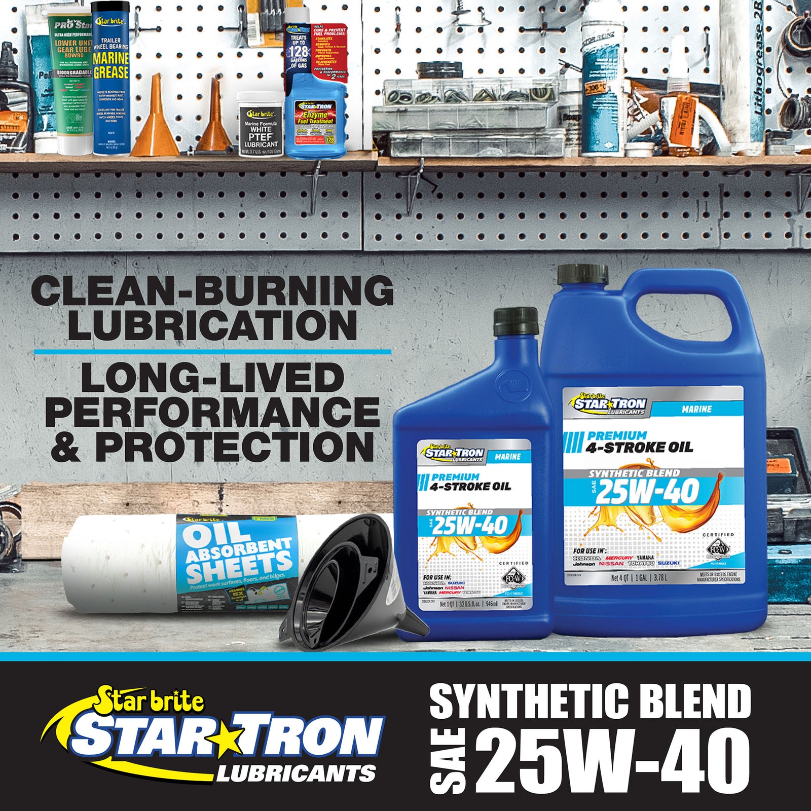 4-Stroke Premium Marine Oil Synthetic Blend SAE 25W-40