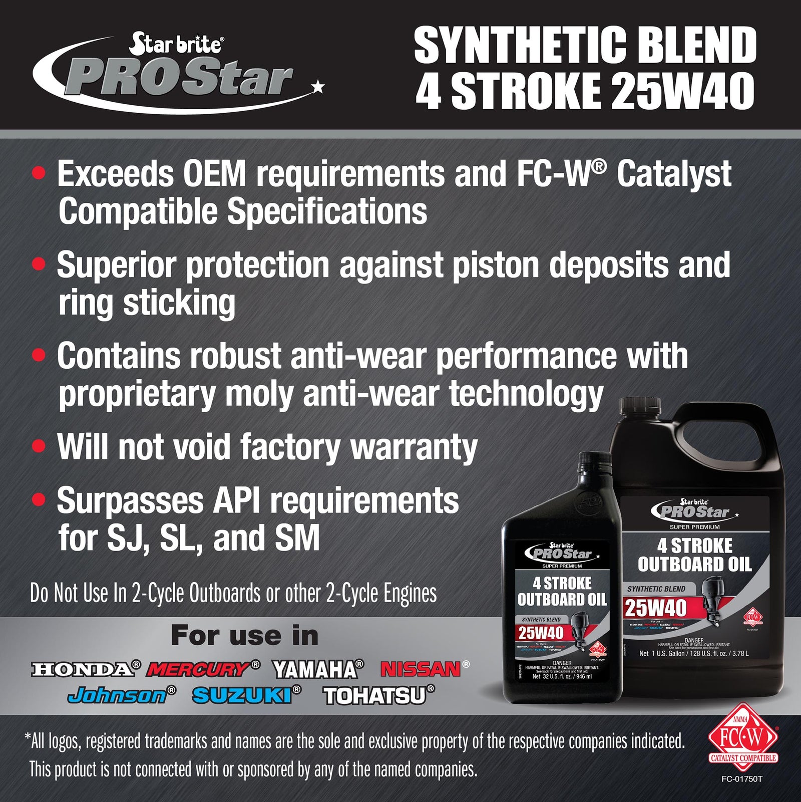 4-Stroke Premium Marine Oil Synthetic Blend SAE 25W-40