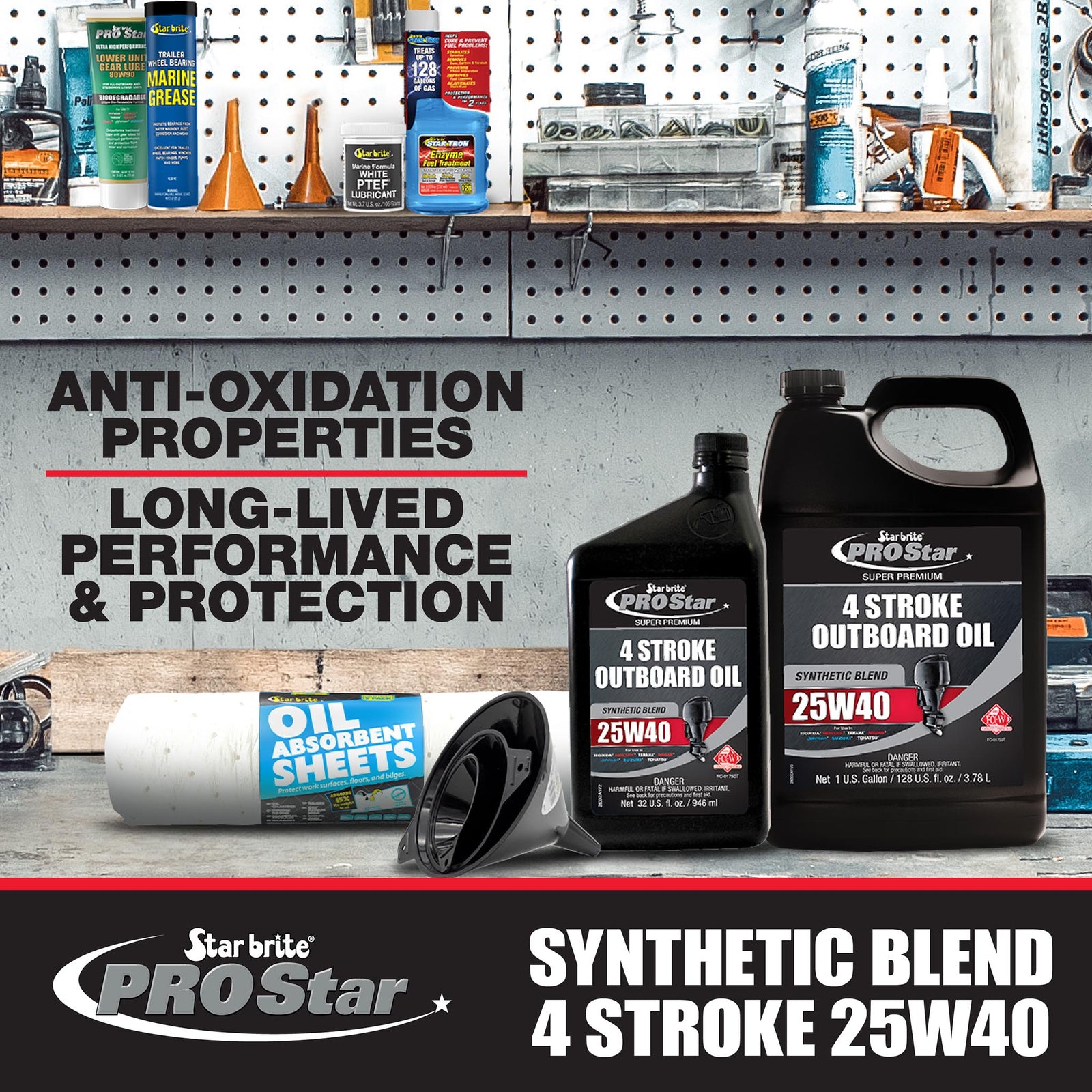 4-Stroke Premium Marine Oil Synthetic Blend SAE 25W-40