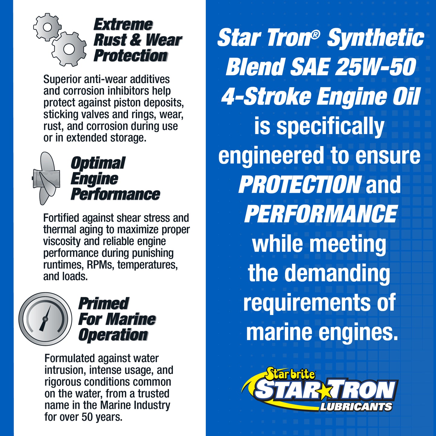 Star Tron Lubricants 25W-50 Synthetic Blend 4-Stroke Oil