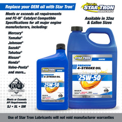 Star Tron Lubricants 25W - 50 Synthetic Blend 4 - Stroke Oil - Star brite Distributing, LLC