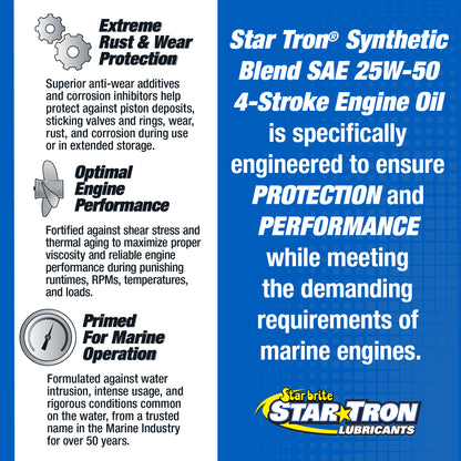 Star Tron Lubricants 25W-50 Synthetic Blend 4-Stroke Oil