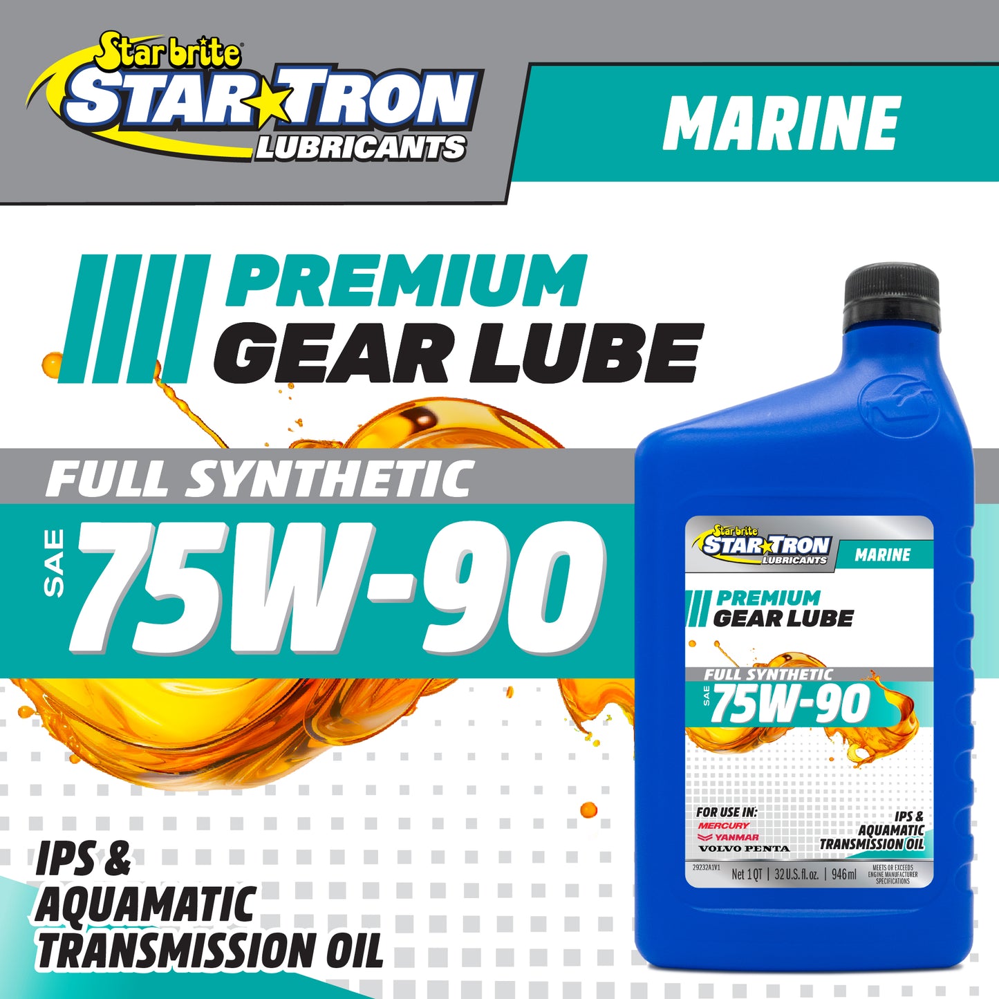 Star Tron Lubricants 75W-90 Full Synthetic Gear Lube