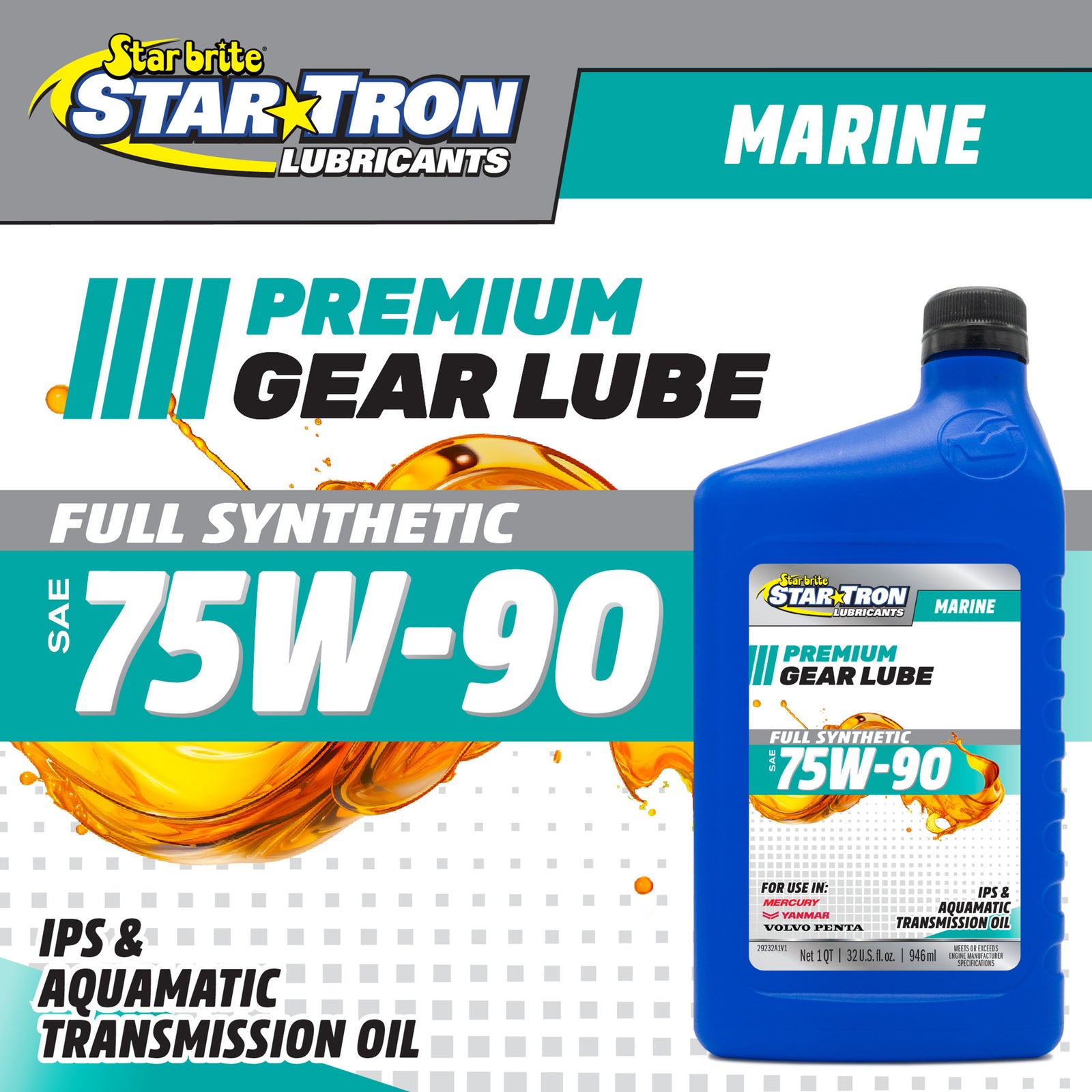 Full Synthetic Premium Marine Gear Lube SAE 75W-90