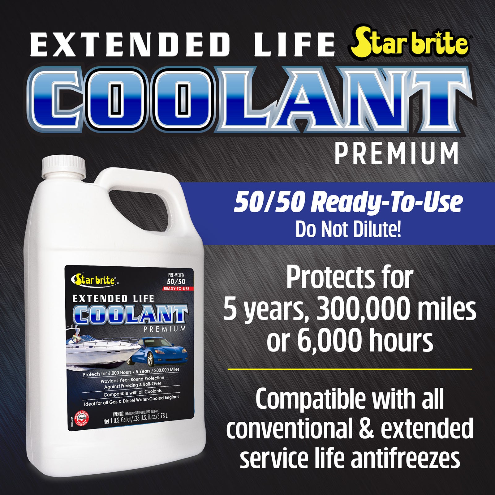 300,000 Mile 50/50 Ready-To-Use Extended Life Premium Coolant