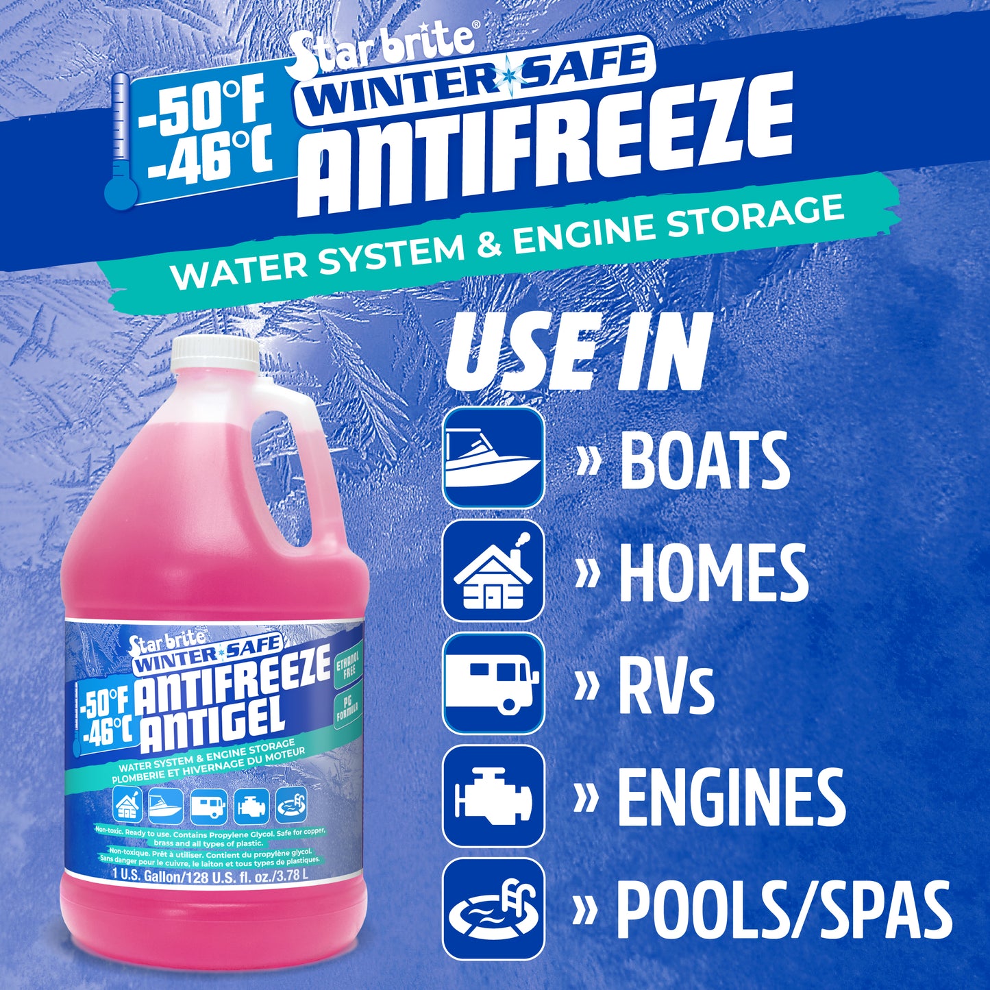 Winter Safe -50°F  Non-Toxic RV & Marine PG Anti-Freeze