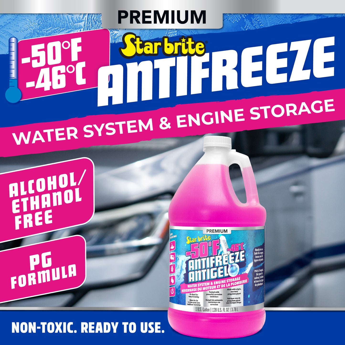 -50°F Premium Antifreeze for RV, Boat & Water System, Non-Toxic