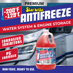 -200°F Antifreeze for RV, Boat, and Water Systems, Propylene Glycol Formula