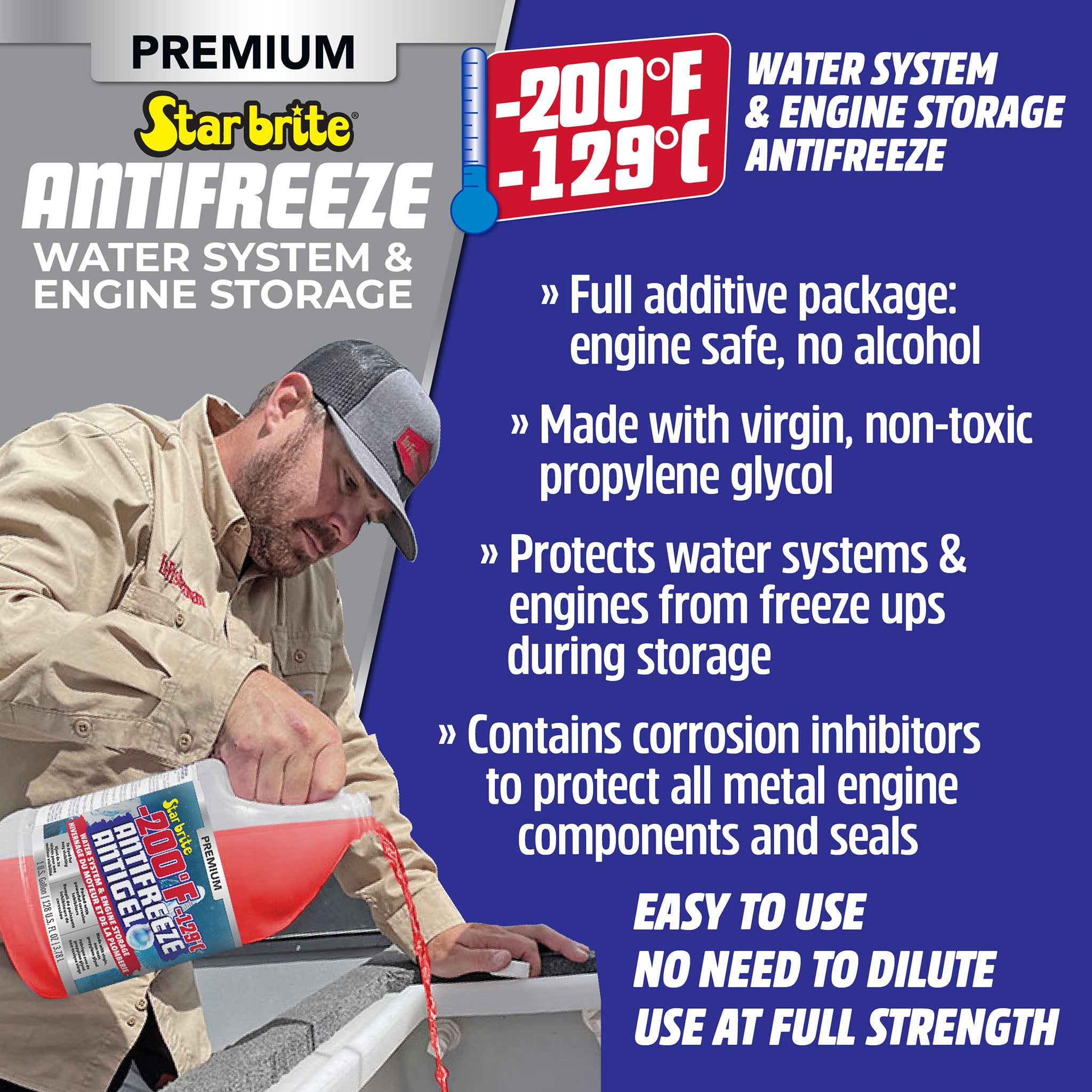 200°F Antifreeze for RV, Boat, and Water Systems, Propylene Glycol