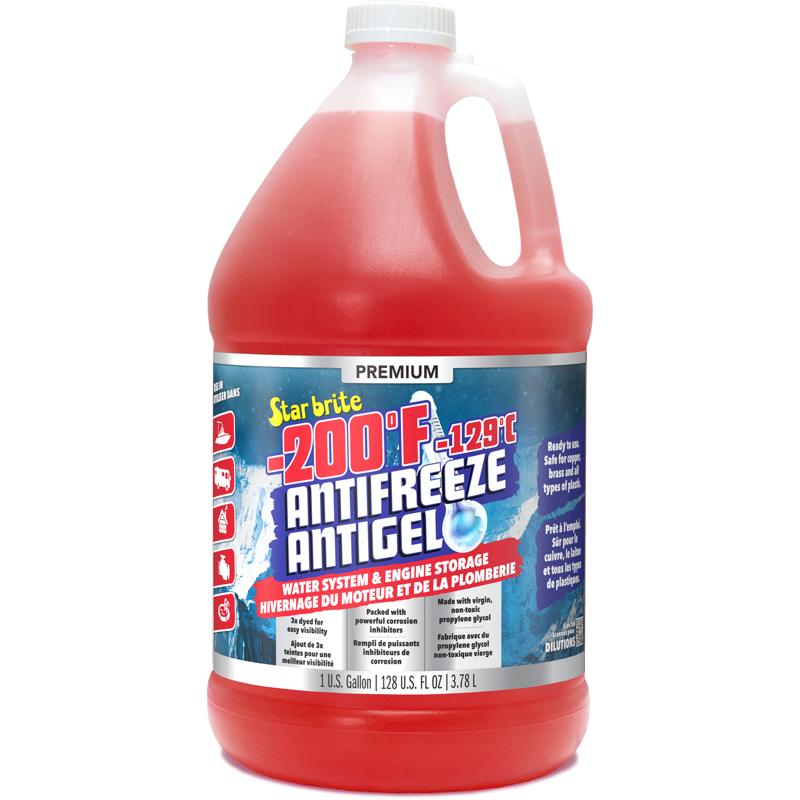 -200°F Antifreeze for RV, Boat, and Water Systems, Propylene Glycol Formula