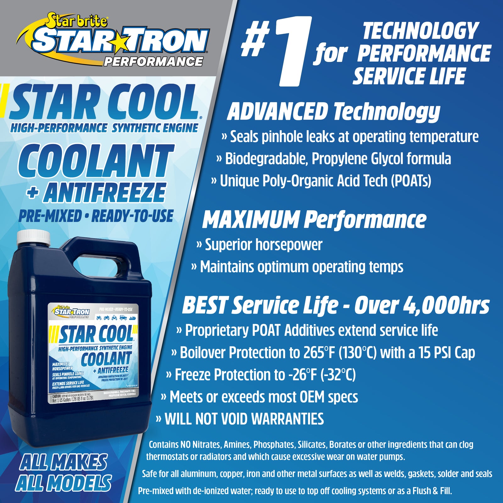 High Performance Synthetic PG Engine Coolant & Antifreeze