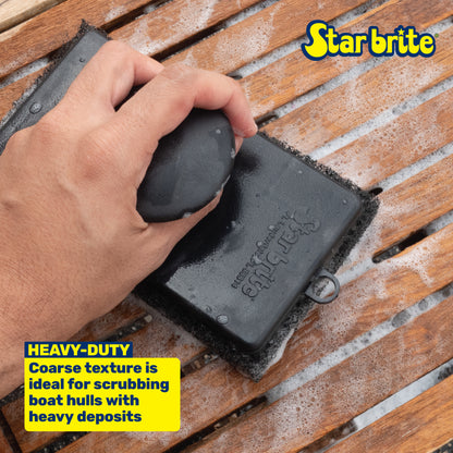 All-Purpose Coarse (Black) Scrubber Pad - Handle for Boats