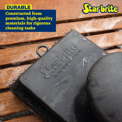 All-Purpose Coarse (Black) Scrubber Pad - Handle for Boats