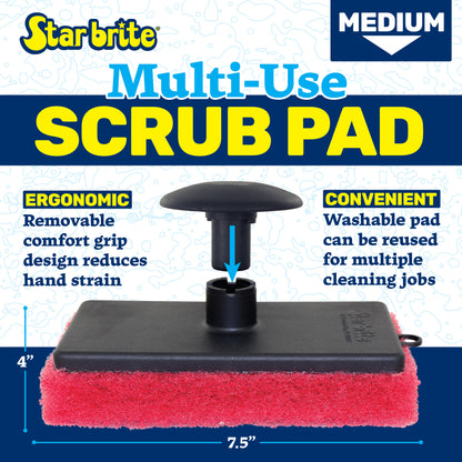All-Purpose Medium (Red) Scrubber Pad - Ergonomic Handle