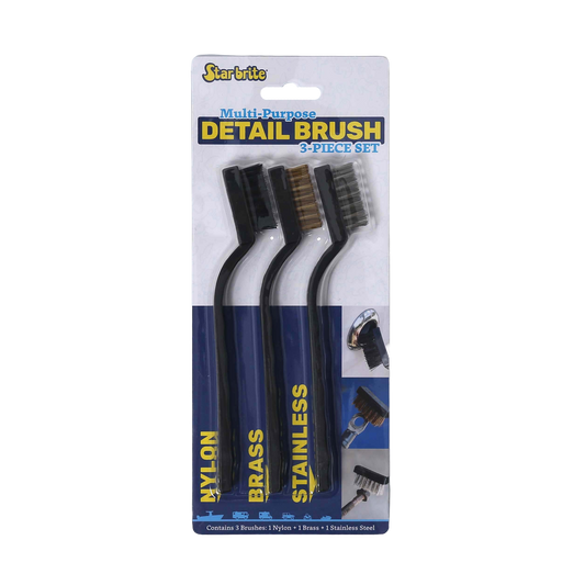Multipurpose Detail Brush Set – Nylon, Brass & Stainless (3 Pack)
