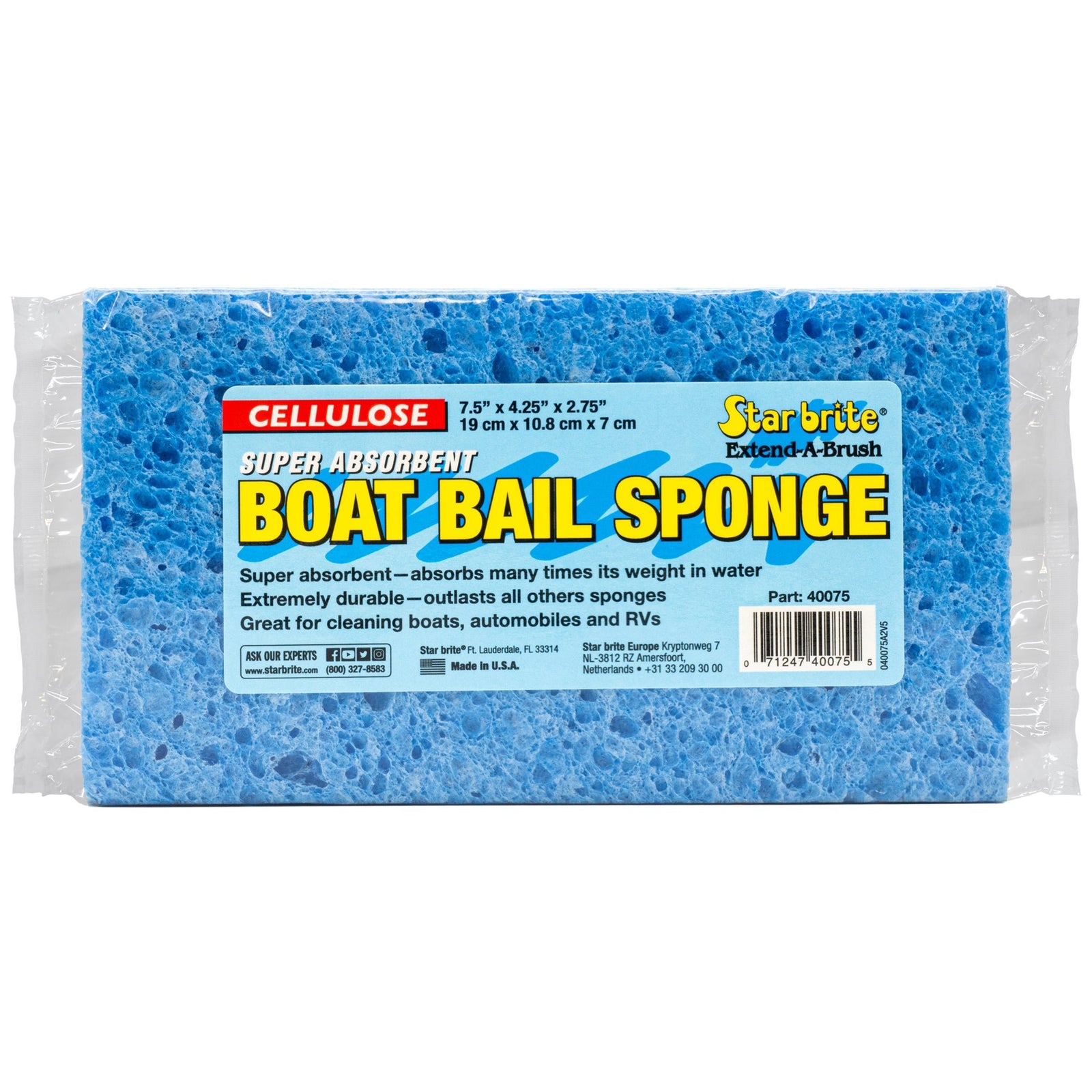 Super Absorbent Cellulose Boat Bail Sponge - Star brite Distributing, LLC