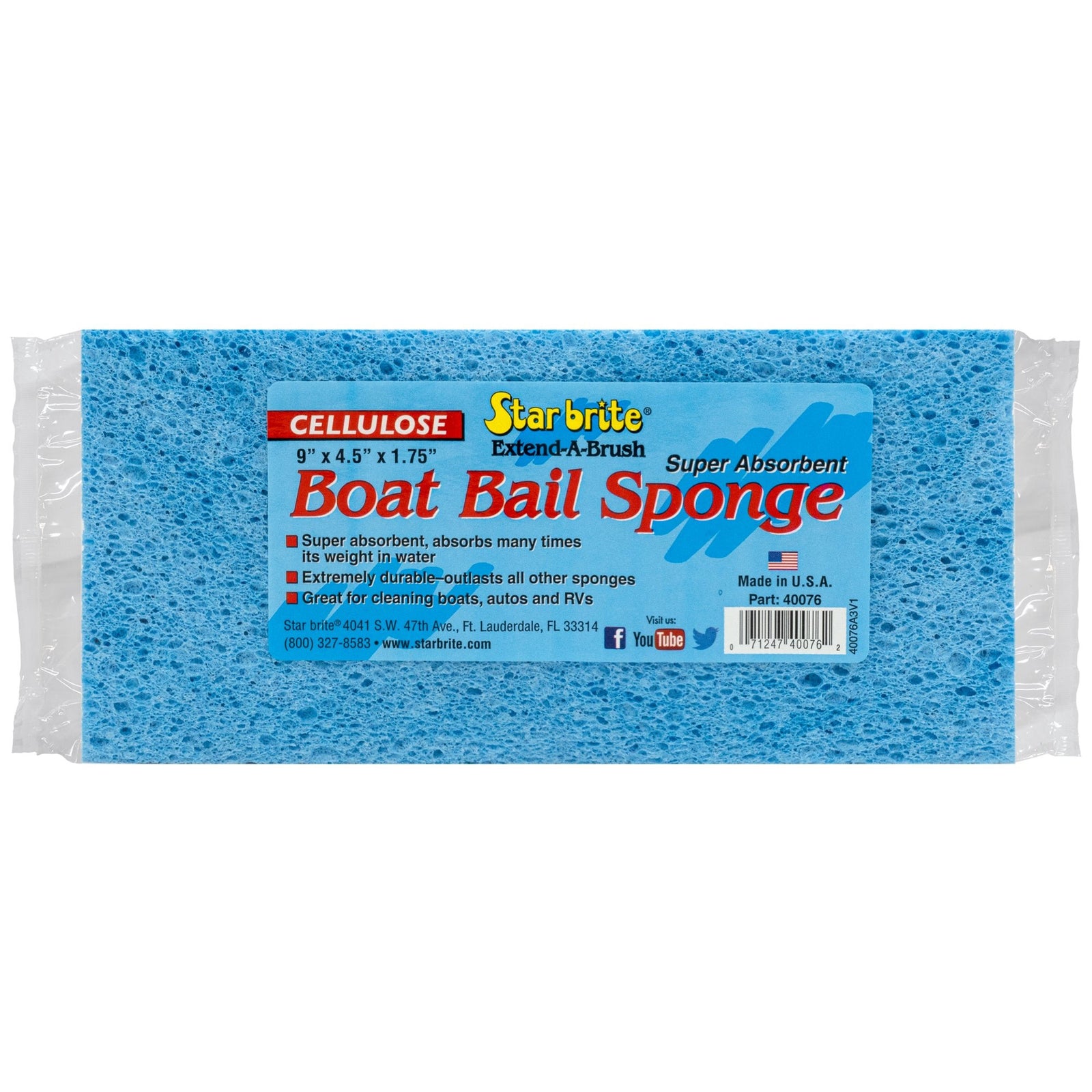 Super Absorbent Cellulose Boat Bail Sponge - Star brite Distributing, LLC