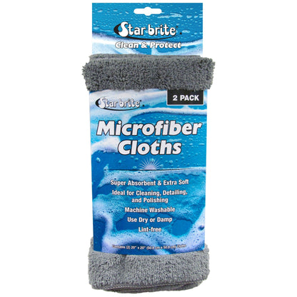 Microfiber Cloths 2 Pack - 20" x 20" Super Absorbent & Soft Towels - Star brite Distributing, LLC