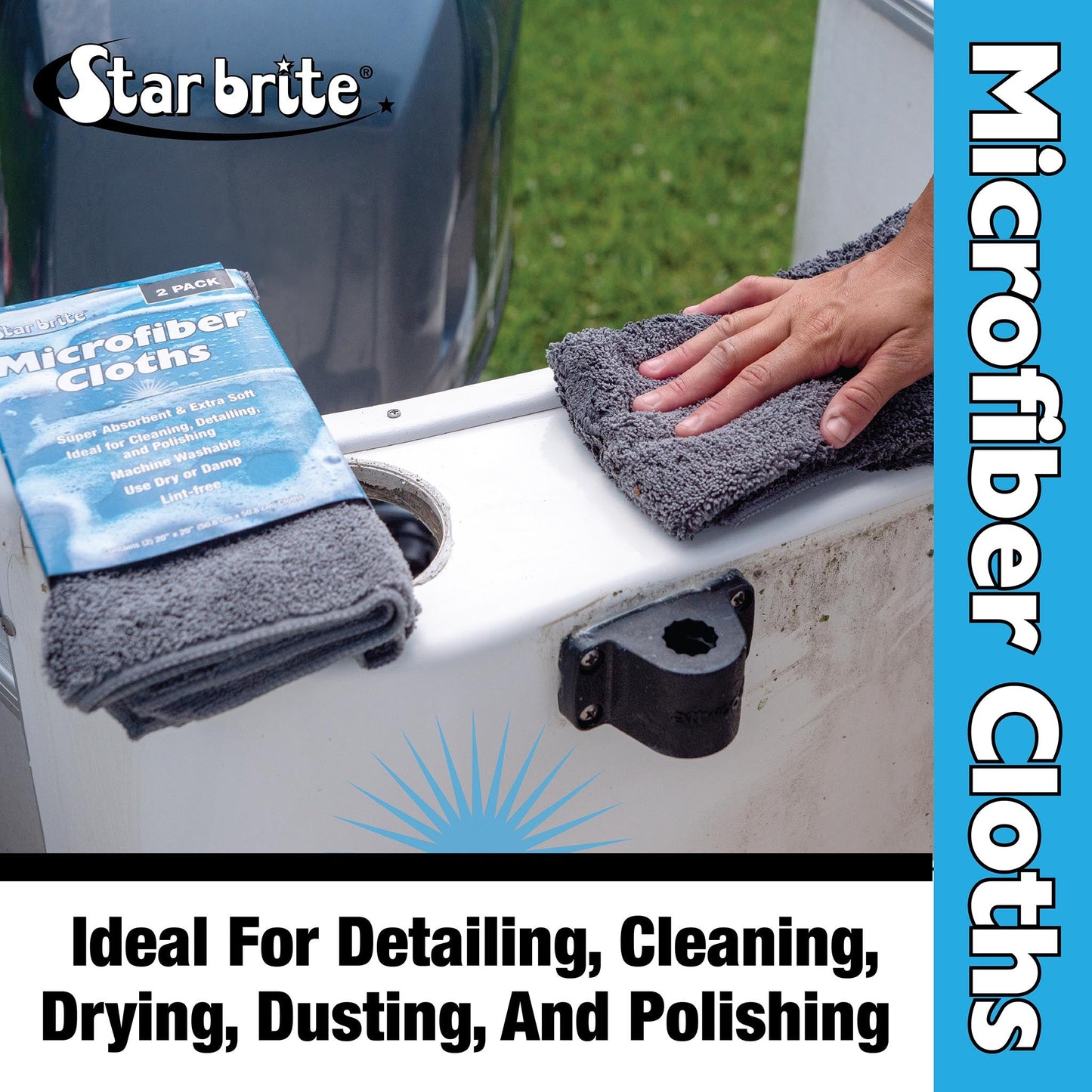 Microfiber Cloths 2 Pack - 20" x 20" Super Absorbent & Soft Towels - Star brite Distributing, LLC