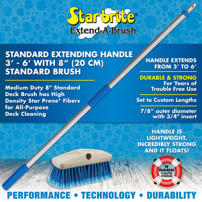 Telescoping Deck Brush - Medium Duty 8" Brush
