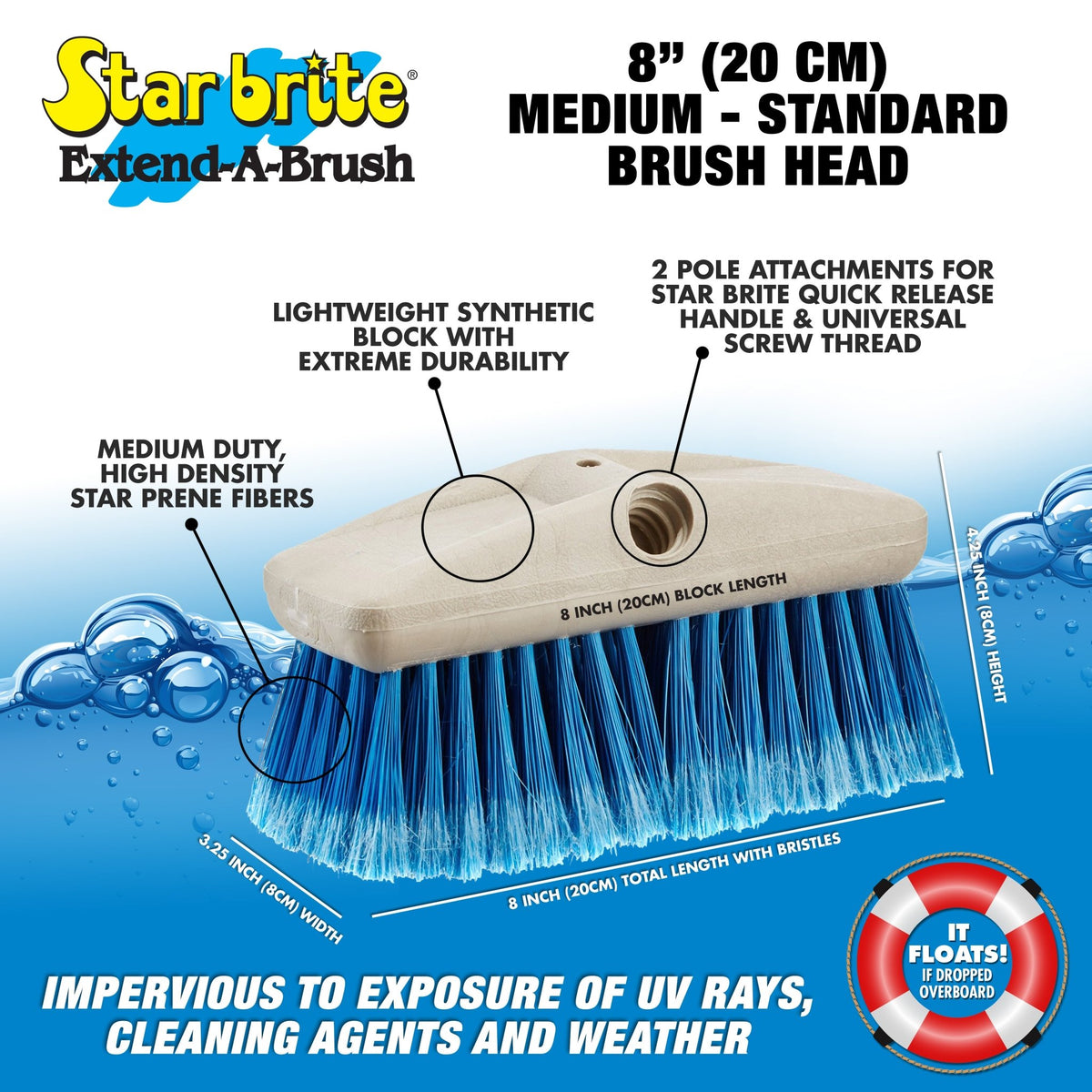 8" Medium Duty Telescoping Deck Brush - Star brite Distributing, LLC