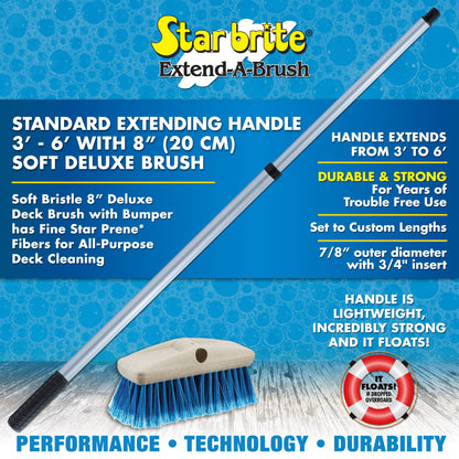 Marine Deck Brush - 2'-4' Telescoping Aluminum Handle